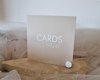 Cards and Gifts, Neutral Table Sign, Table Sign Wedding, Modern Wedding, Luxury Wedding Inspiration, Neutral Wedding, MINIMAL