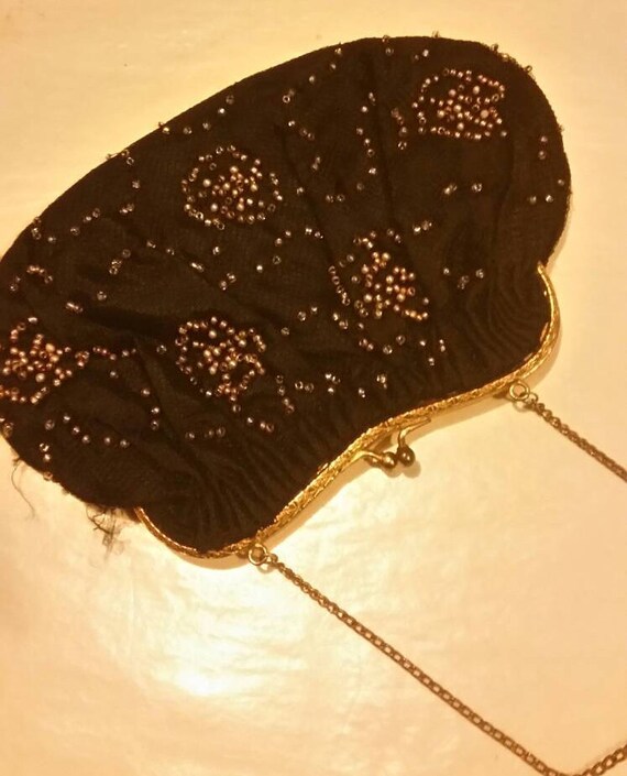 Pretty little 1950's top clip evening purse with … - image 3