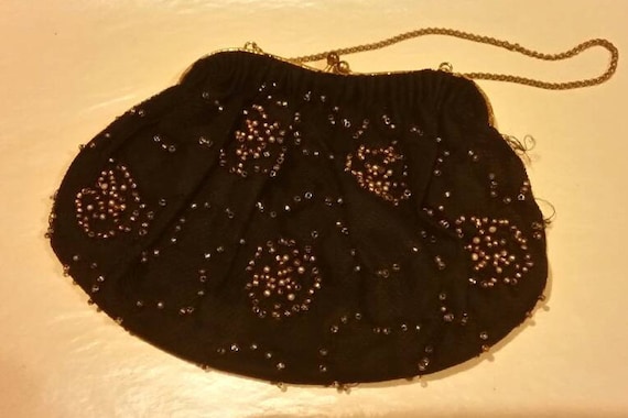 Pretty little 1950's top clip evening purse with … - image 1