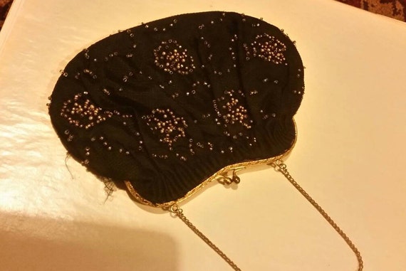 Pretty little 1950's top clip evening purse with … - image 2