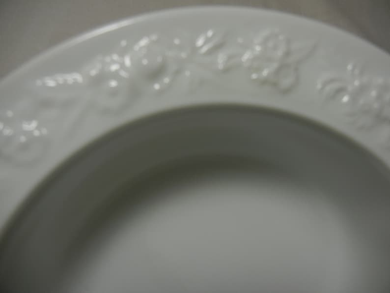Vitrock Flower Rim Milk Glass Cereal Bowl by Hocking Glass