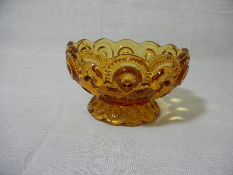 Smith Amber Moon and Stars Nappy Style Candle Holders L.E