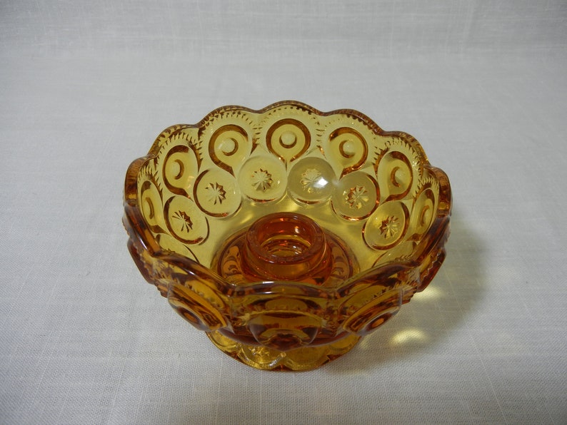 Smith Amber Moon and Stars Nappy Style Candle Holders L.E