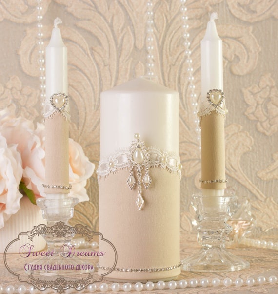 ivory wedding candles