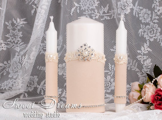 ivory unity candle set
