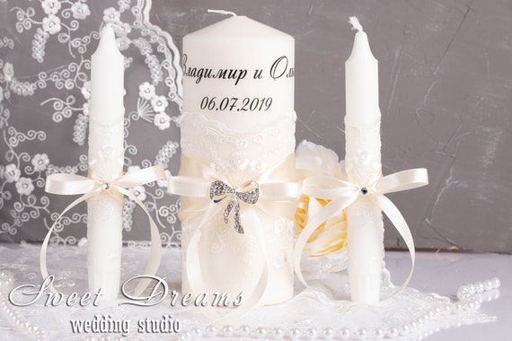 ivory wedding candles