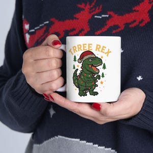 T-Rex Adventure Ceramic Mug | Cute Dino Coffee Cup, Gift for Nature Lovers, Dinosaur Birthday, Fun Kitchen Decor, Hiking Enthusiast