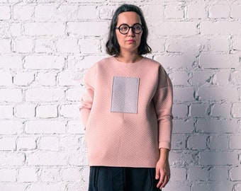 Neoprene pink Oversized pullover / Oversized jumper