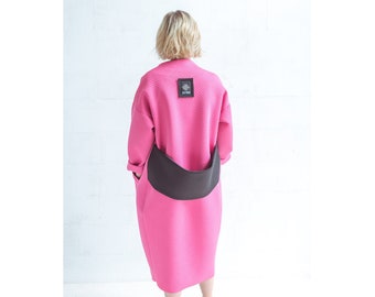 Pink coat for women Kimono coat Japanese coat Maxi coat Plus size coat