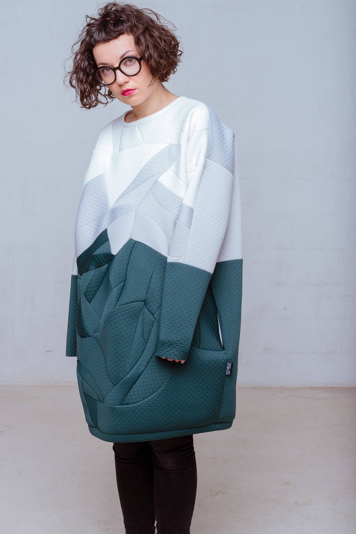 Green Ombre Dress Winter Dress Emerald Green Jumper Dress Etsy UK