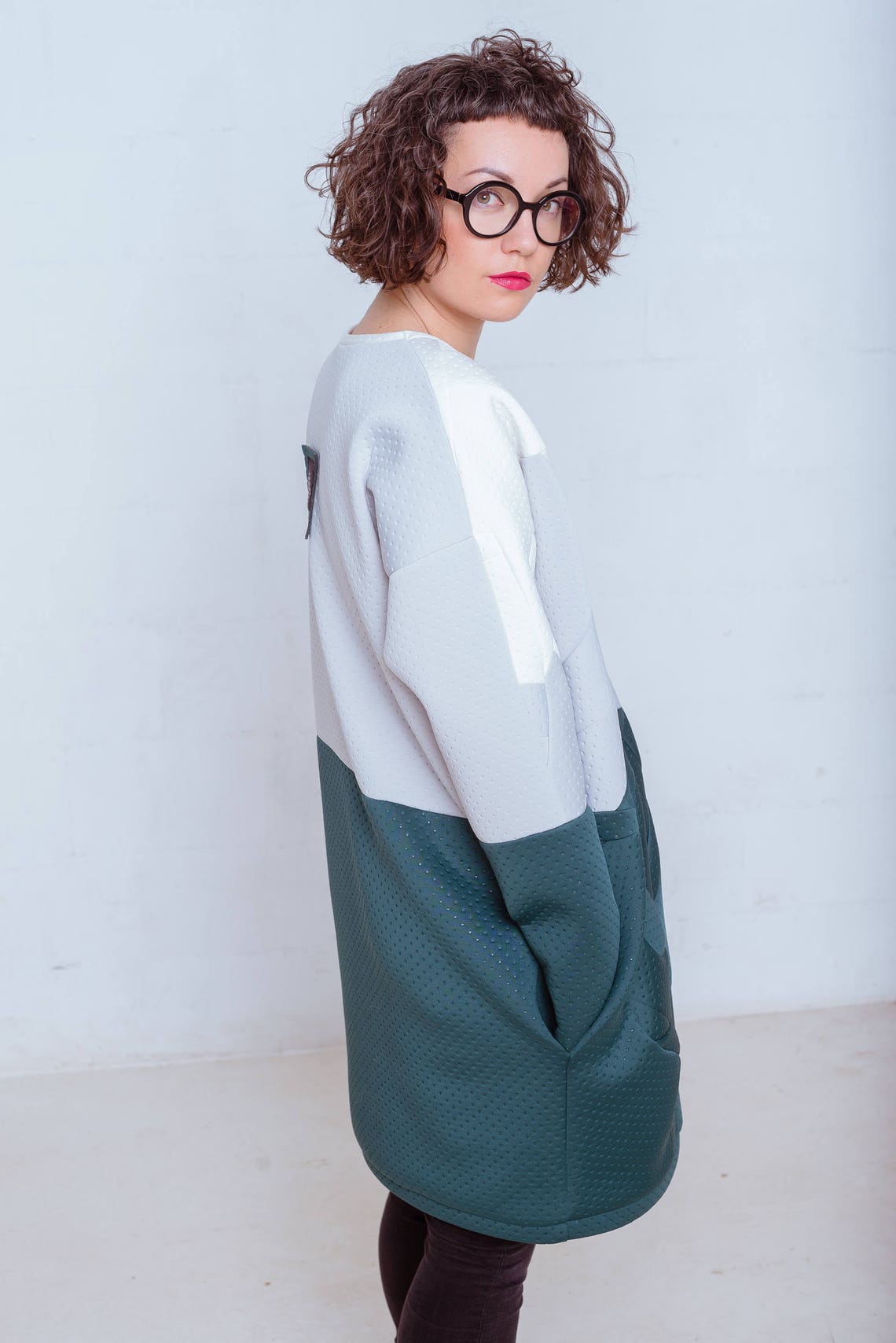 Green Ombre Dress Winter Dress Emerald Green Jumper Dress Etsy UK