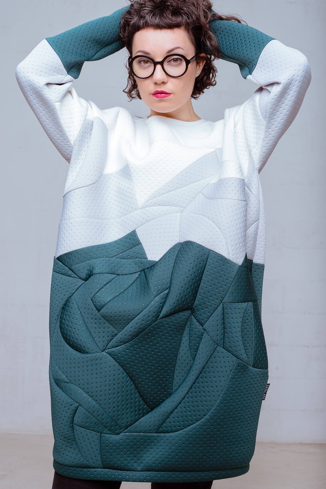 Green Ombre Dress Winter Dress Emerald Green Jumper Dress Etsy UK