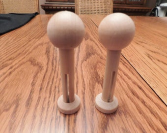 5 Sets of DOLL PARTS. Each set includes a 1-1/4&quot; Doll Head Bead/Cap, 3-3/4&quot; Doll Clothespin body and 1-1/8&quot; diameter Doll Clothespin Stand.