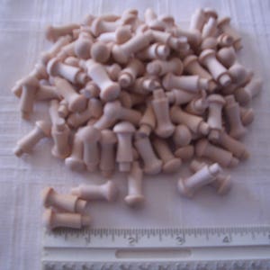 50 Micro Mini Shaker Pegs 1-1/8" long, Unfinished Wood, for craft and woodworking projects
