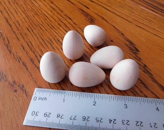 20 Unfinished Wood Eggs: Craft Supplies, Dollhouse Miniatures