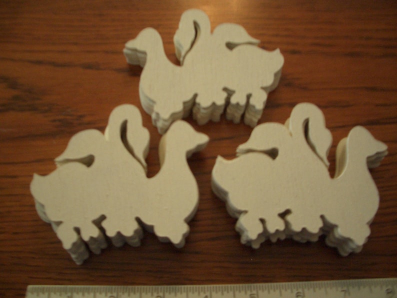 3-34 Wide /& 3-14 high for craft and woodworking projects 20 Triple Geese 18 Luan Wood Cutouts Painted White on 1 side