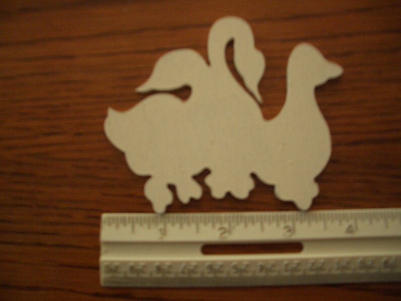 3-34 Wide /& 3-14 high for craft and woodworking projects 20 Triple Geese 18 Luan Wood Cutouts Painted White on 1 side