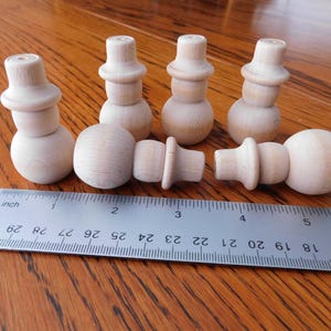 10 Unfinished Miniature Wood Snowmen, 2-1/8&quot; Craft Figures
