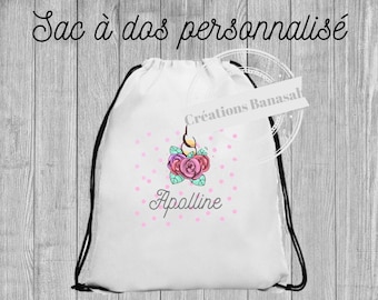 Custom cotton backpack with sliding links! Sending quick children back-to-school gift idea, school gift, useful gift