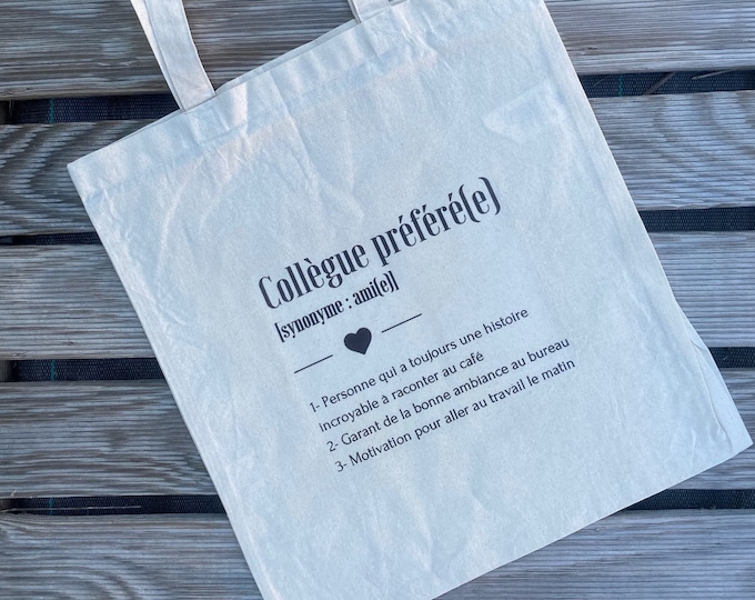 Tote bag " Favorite colleague " , tote bag , cotton canvas bag, ecru color , canvas , gift, definition, friend