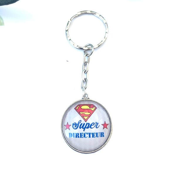 Porte Clefs " Super Directeur " en métal , idéal pour cadeau ! cadeau infirmière  nounou collègue directeur