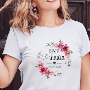 Personalisiertes Baumwoll-T-Shirt für EVJF & zukünftige Braut! Zeuge Hochzeitsgeschenk Junggesellenabschied Brautjungfer
