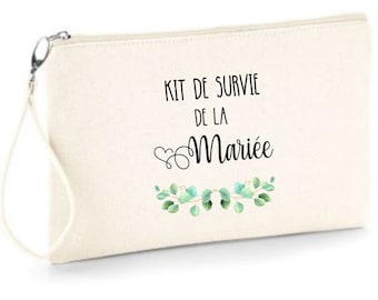 Pochette zippée " Kit de Survie " à offrir ! Pour la future Mariée, les témoins et/ou Demoiselles d'Honneur , mariage bohème, champêtre