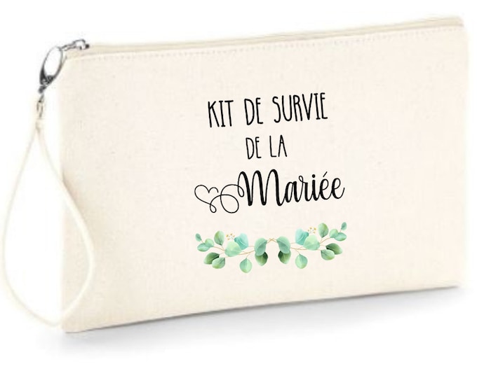 Zippered “Survival Kit” pouch as a gift! For the future Bride, witnesses and/or Bridesmaids, boho, country wedding