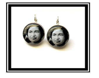 Earrings original "Rosa Parks" vintage, activist, hero, woman, bus