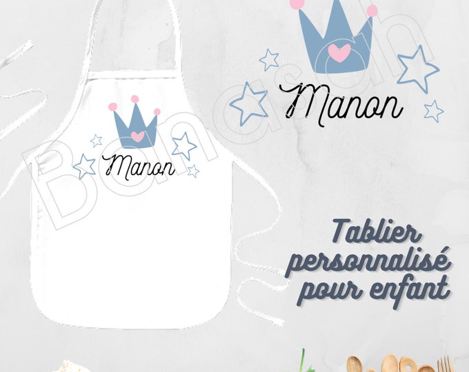 Customizable kitchen apron for child / Junior, Personalized birthday gift idea, original Christmas, apron for little chef