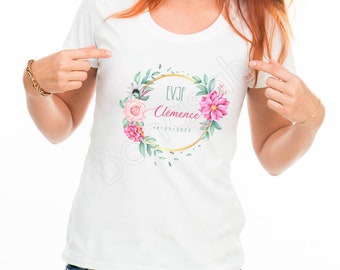 Personalized cotton t-shirt for bachelorette party with first name, date of your choice! witness gift wedding Bachelorette party