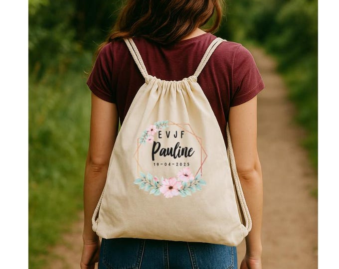 Personalized EVJF, Bachelorette Party Backpack with Drawstrings! Fast Shipping Wedding Witness Bride Team