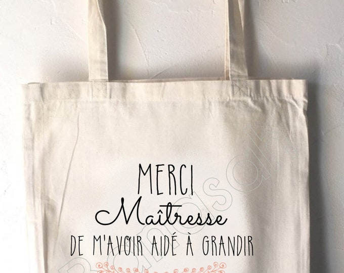 Tote bag custom, shopping bag, Available for Mistress, Atsem, Avs, Nanny, Mom, Godmother, ...! Personalised gift - useful