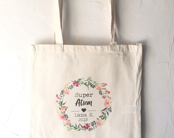 Personalized cotton tote bag for Atsem gift!