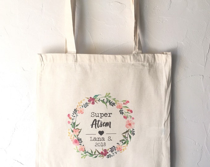 Personalized cotton tote bag for Atsem gift!