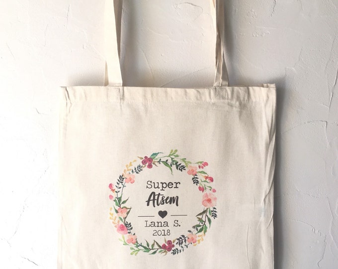 Personalized cotton Tote Bag for Atsem gift!