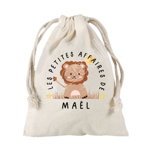 Grande Pochette à liens coulissants personnalisée au prénom de  votre choix 100 % coton 25X30 cm