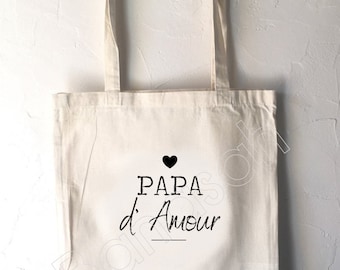 Tote bag "Papa d'Amour" shopping bag, Ideal as a practical and original gift Father