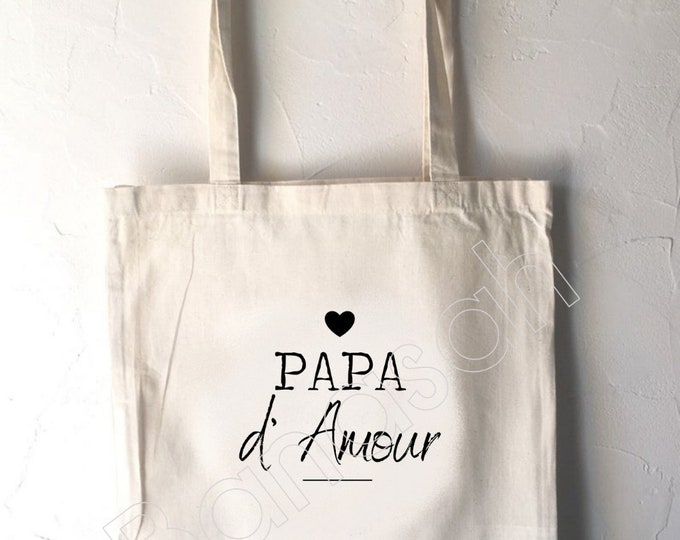 Tote bag "Papa d'Amour" shopping bag, Ideal as a practical and original gift for Father