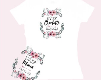 Personalized cotton t-shirt for bachelorette party with first name, date of your choice! witness gift wedding Bachelorette party