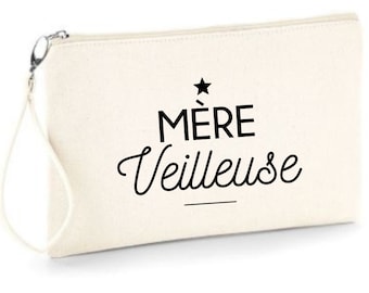 Zipped pouch “Mother night light”! Fast shipping, original & practical gift, cotton pouch 18x25 cm Mother's Day, Christmas...