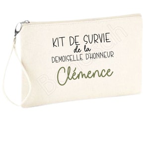 Kit de Survie personnalisé pour la Mariée, Témoin et/ou Demoiselle d'Honneur plusieurs possibilités : Tote, Pochette, grand pochon, Sac image 9