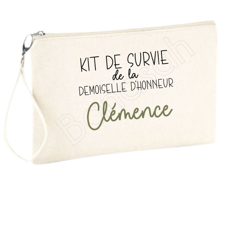 Kit de Survie personnalisé pour la Mariée, Témoin et/ou Demoiselle d'Honneur plusieurs possibilités : Tote, Pochette, grand pochon, Sac image 9