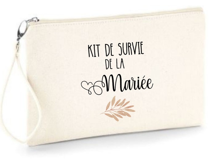 Zippered “Survival Kit” pouch as a gift! For the future Bride, witnesses and/or Bridesmaids, boho, country wedding