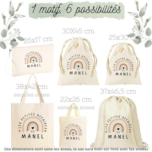 Sac personnalisé pour Enfant, tote bag, pochon, pochette ou sac ! 55 motifs au choix , sac à doudou, sac rechange, crêche, fille, garçon