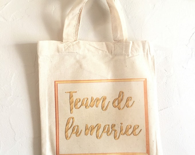 "Team bride" cotton tote bag for Bachelor bachelorette party!   handmade wedding bachelorette party wedding