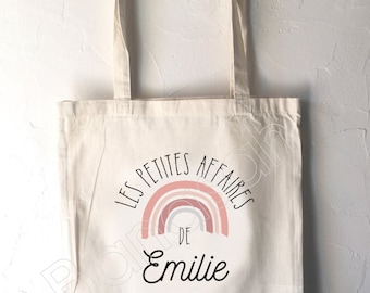 Personalized tote bag for children, school tote bag, canvas tote bag, cuddly toy bag, bag for children's clothes, nursery tote bag