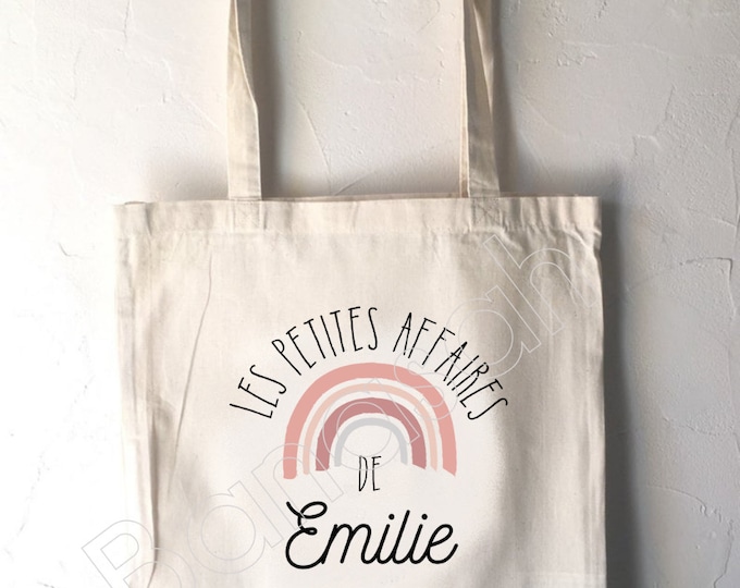 Personalized tote bag for children, school tote bag, canvas tote bag, cuddly toy bag, bag for children's clothes, nursery tote bag
