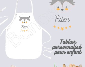 Tablier de cuisine personnalisable pour enfant / Junior, Idée cadeau personnalisé anniversaire, noël original, tablier pour petit chef