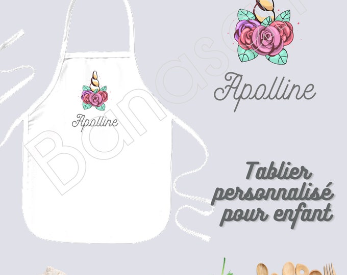 Customizable kitchen apron for children / Junior, Personalized birthday gift idea, original Christmas, apron for little chef